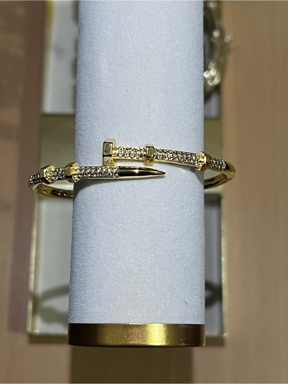 Gold Pave Nail Cuff Bracelet - Women's Gold Bracelet